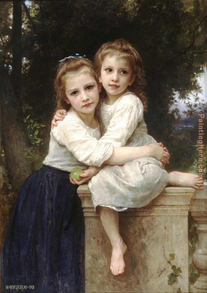 Two Sisters painting - William Bouguereau Two Sisters art painting